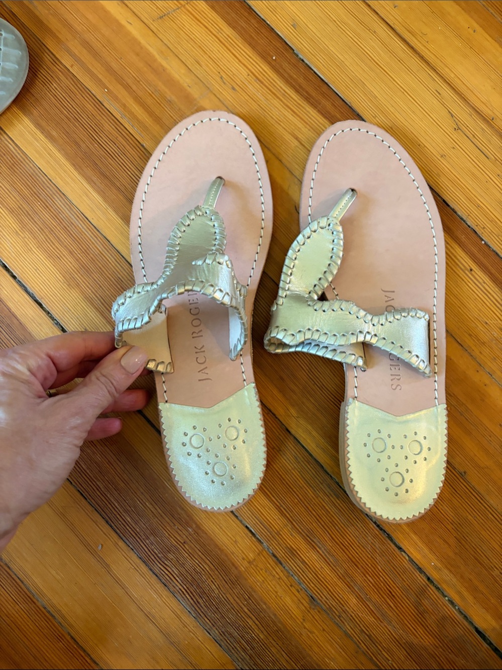 Jack Rogers Metallic Gold Navajo Sandals